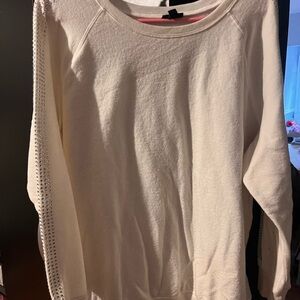 White Long Sleeve Sweater with dazzle Detail
